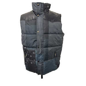 Parish Nation Quilted Vest Men’s XL Teal/black Multicolor
